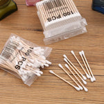 500 Round Headed Cotton Swabs, Double Round Headed Cotton Swabs, Bamboo Sticks, Precision Pointed Cosmetic Nail Tools