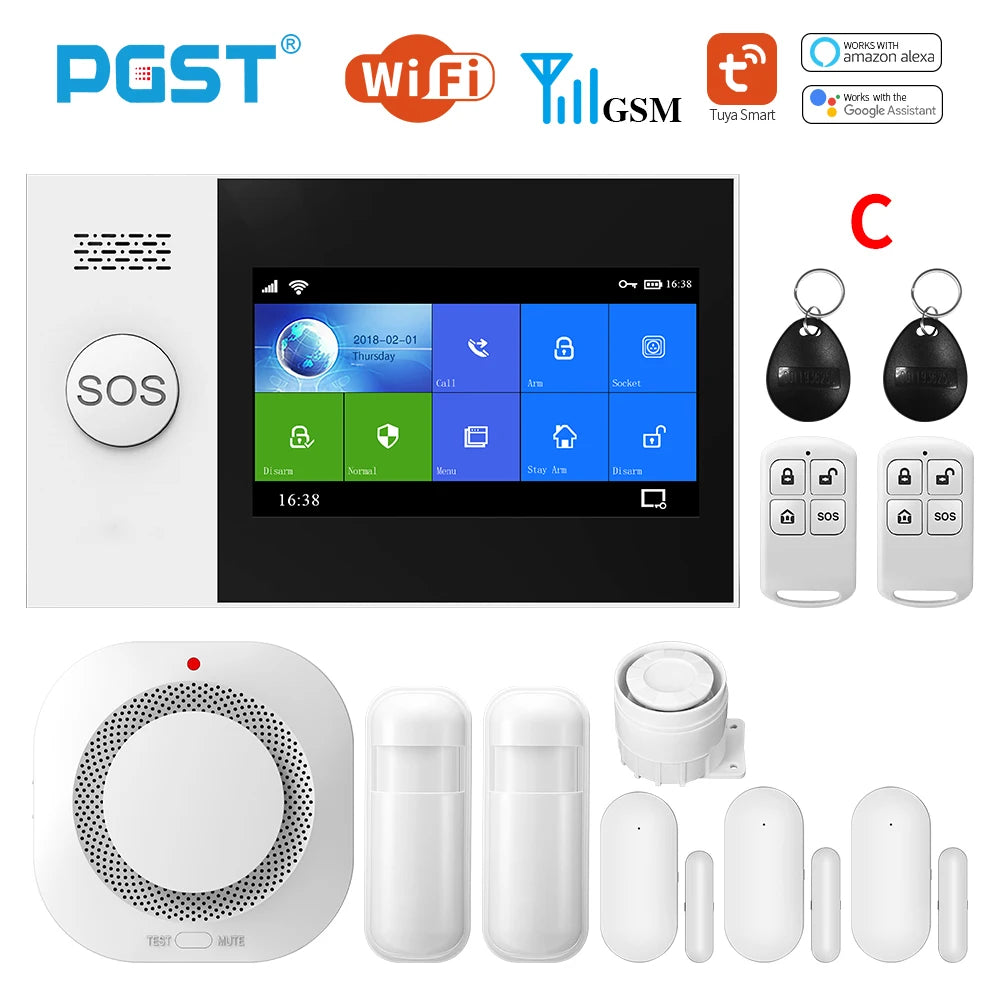Wireless Home WIFI GSM Home Security With Motion Detector Sensor Burglar Alarm System APP Control Support Alexa