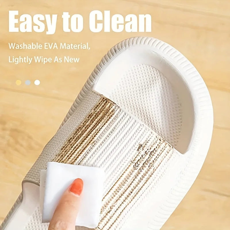 Women's Slippers Summer Indoor Light Thick Soft Sole Bathroom Non-slip Cushion Slides Comfort Home Men Beach Outdoor Shoes