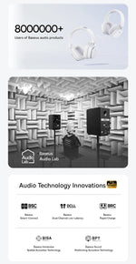 Baseus Bass 30 Max Wireless Headset Bluetooth 5.3 Over Headphones Bass-Enhancing 40mm Diaphragm Ultra Low Latency Earphones 50H