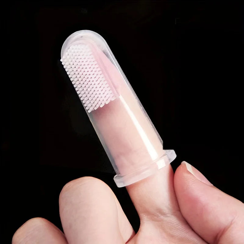 5 Sets of Pet Silicone Finger Sleeves Boxed Toothbrushes for Cats Dogs Brushing Finger Sleeves Pet Teeth Oral Cleaning Products