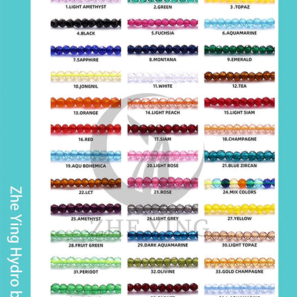 Zhe Ying 10strands/lot Tea Color Glass Beads Hydro Round Micro Faceted Crystal Loose Beads for Bracelet Necklace Accessories