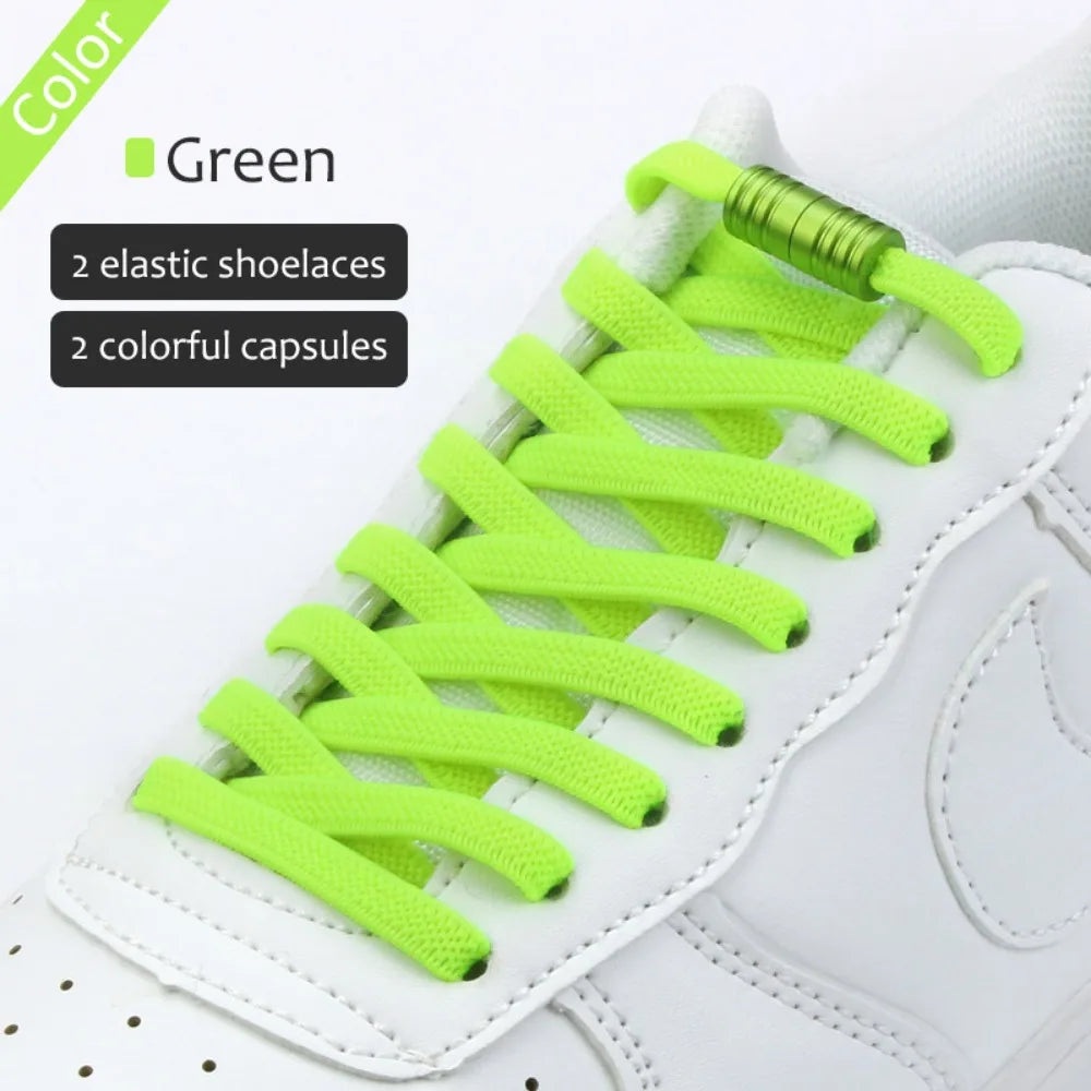 1Pair Elastic Tieless Shoelaces Shoe Laces No Tie Shoelace for Kids and Adult Sneakers Quick Lazy Metal Lock Laces Shoe Strings