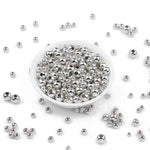 JHNBY Gold Plated Metal beads 2/3/4/5/6/8MM Round Iron Spacer Loose Beads For Jewelry Bracelets Necklace Making DIY Accessories