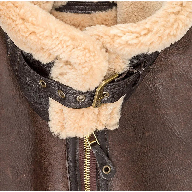 Faux Leather Fur Wrm Coat For Male Fashion Lapel Long Sleeve Thicken Fleece Jacket 2024 Winter Men's Zipper Pocket Furry Outcoat