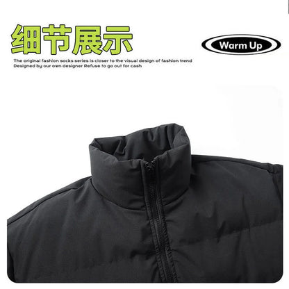 2024 new winter jacket men's standing collar warm cotton clothing street fashion casual jacket men's parka coat camping essentia