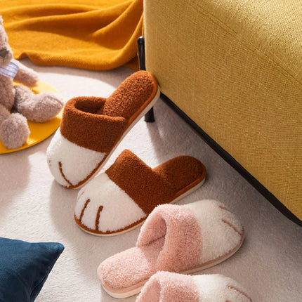 Pallene Winter Plush Slippers For Women Warm Cute Cat Paw Designer House Fur Slippers Indoor Bedroom Lovers Indoor Fluffy Shoes