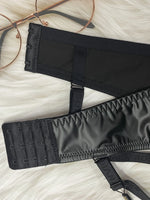 Pu leather fabric women's underwear with underwire pull-up thin mold cup sexy bra