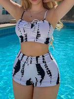 Drawstring Front Shorts Bikinis 2025 High Waist Swimsuit Women Swimwear Female Bathers Bathing Swimming Swim Suit Beachwear