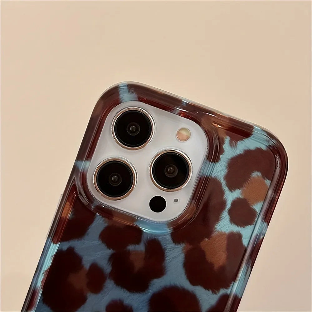 Simple Fashion Smudge Leopard Print Soft Phone Case For iPhone 17 Cases iPhone 16 Pro Max 15 14 13 12 11 XS X XR 7 8 Plus Cover