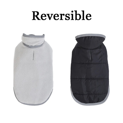 Reversible Pet Jacket Coat Warm Windproof Puppy Clothes Reflective Winter Fleece Dog Outfit For Small Medium Dogs French Bulldog