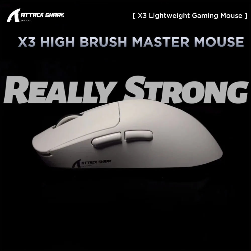 X3 PixArt PAW3395 49g Lightweight Mouse Wiredless Tri-Mode Connection, 26000dpi, 650IPS, Macro Gaming Mouse