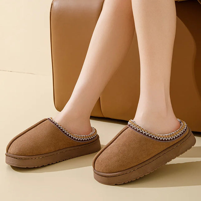 Winter Bohemian Style Indoor Fluffy Slippers with Anti-Slip and Warm Design for Comfortable Feet