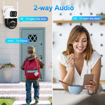 ASECAM 12MP 6K Wifi Camera 8X Zoom Dual Screen Ai Human Detect Auto Tracking CCTV Outdoor Security Surveillance Camera iCSee