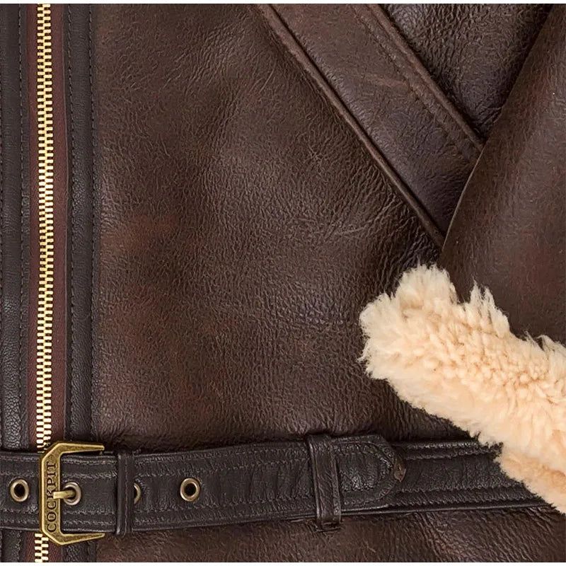 Faux Leather Fur Wrm Coat For Male Fashion Lapel Long Sleeve Thicken Fleece Jacket 2024 Winter Men's Zipper Pocket Furry Outcoat