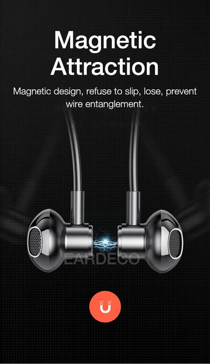 EARDECO 100 Hours Endurance Wireless Headphones Bass Bluetooth Headphone Inear Neckband Earphones Sport Headset with Mic Stereo