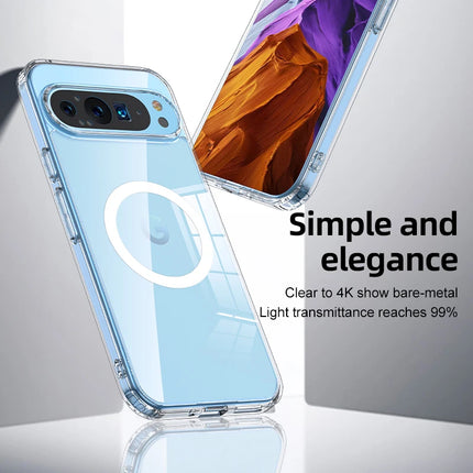 For Google Pixel 9 Pro XL 8 7 Pro 8a 7a Magsafe Case Matte White & Clear Wireless Charging Shockproof Magnetic Armor Cover