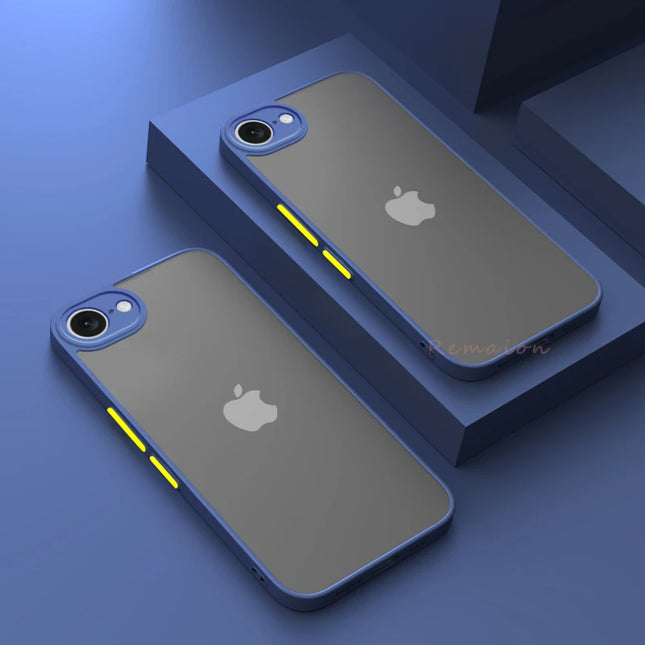 for iPhone 16E Case SE4 2025 Hard PC Armor Matte Luxury Color Blocking Shockproof Camera Protector Cases for iPhone 16e Cover