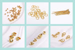 18K Gold Plated Separators For Bead,Spacers Beads For Jewelry Making,Brass Metal Round Beads,DIY Bracelets/Necklace Accessories