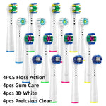 16/20PCS Brush Head nozzles for Oral B Electric Toothbrush Replacement Head Refill Sensitive Floss Cross Action for Oralb