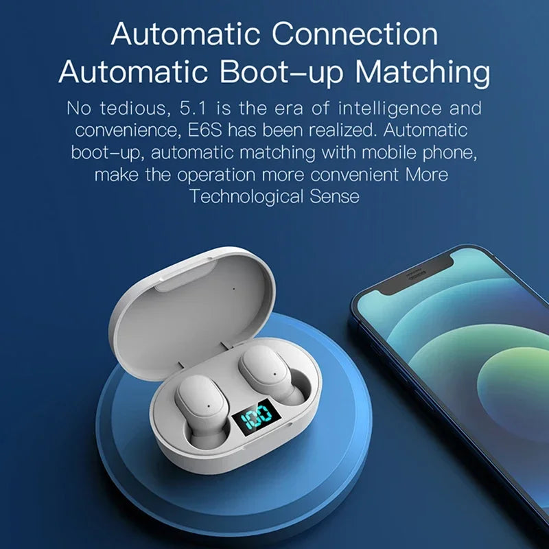 A6s Bluetooth Headset TWS Sports Headset E6s Touch Mini Wireless Bluetooth Headset 5.0 Touch Touch Headset for xiaomi earbuds