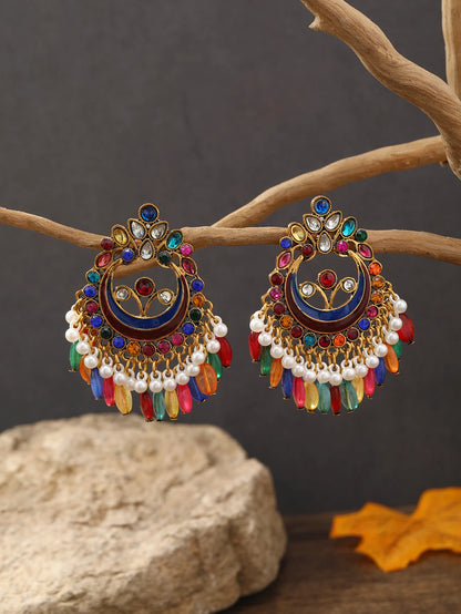 Bohemian foreign trade European and American national romantic Sumi beaded beaded earrings ear ornaments exaggerated temperament