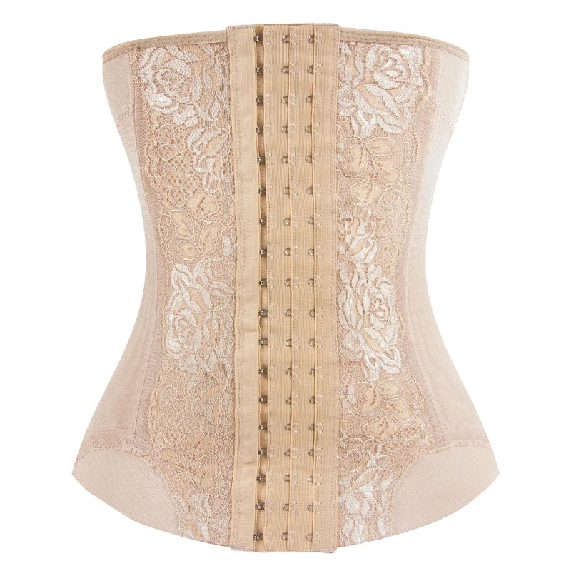 Mesh Embroidered Corset Body Shaper faja Waist Trainer Original Colombian Girdles For Women Belly Tightening Control Shapewear