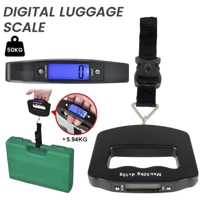 50kg/10g Digital Luggage Scale Electronic Portable Suitcase Travel Weighs With Backlight Electronic Travel Hanging Scales