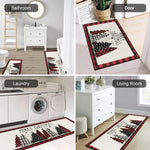 Plaid Christmas Tree Floor Mat Home Kitchen Absorbent Non-slip Mat Merry Christmas Decoration For Home 2024 Happy New Year 2025