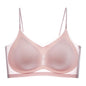 Ultra-thin Ice Silk Padded Bra Seamless Underwear Women's Thin Section  Sling Beautiful Back Vest Tops Big Chest Small Sleep Bra