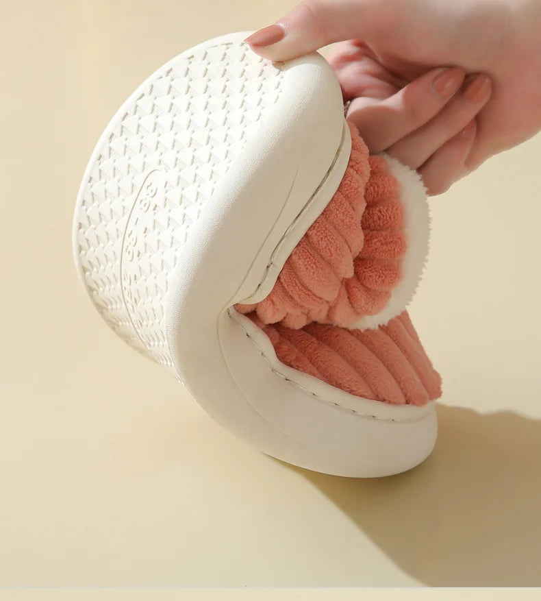 Litfun New Fur Slippers For Women Men Winter Furry Fashion Warm Ankles Plush Cozy Slides For Home Indoor Soft Sole Cotton Shoes