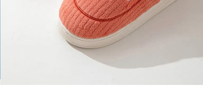 Thick Sole Home Outside Indoor Men and Women Couples Winter Household Warm Fluffy Slippers High Heels Plush Cotton Shoes Ladies