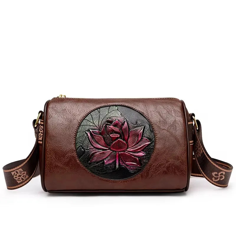 Women Embroidery Tote Bag High Quality Leather Ladies Handbags 2024 Women Shoulder Bag Small Crossbody Bags For Women Sac a Main