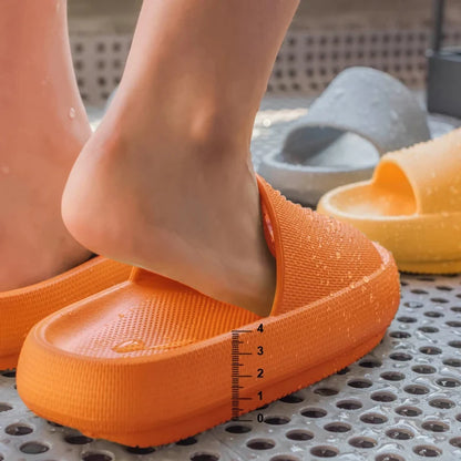 Cloud Cushion Slides Fashion Women Summer Soft Slippers Thick Platform Bathroom Home Men Indoor Non-slip Anti-slip Sandals