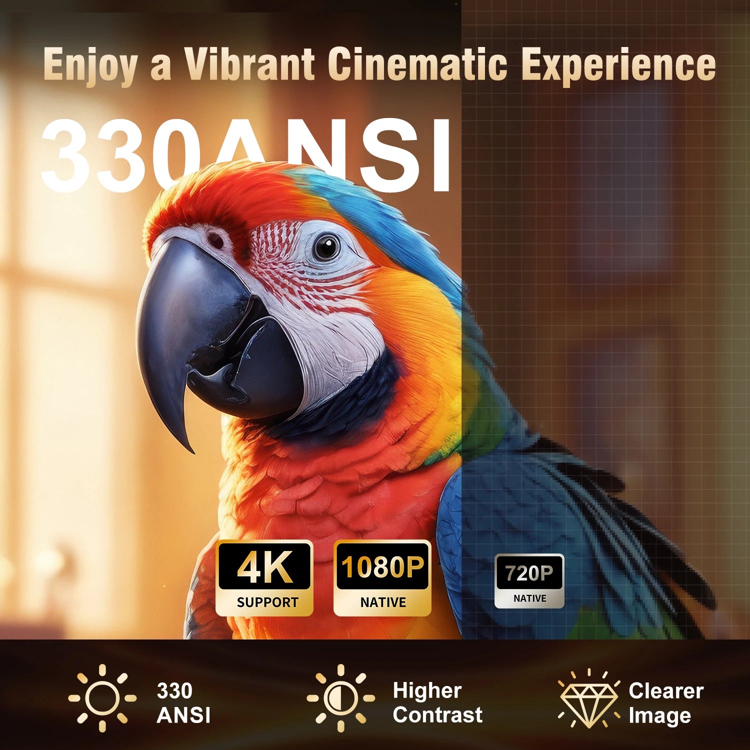 Magcubic HY310 4K Auto Focus Android 11 Mini Projector 330ANSI 5W Speaker Air Mouse Voice Control Portable Outdoor Home Cinema