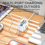 Fast USB Charger 6 in 1 Power Strip Desktop Charging Station Fast Charging 1m Cord USB HUB Adapter Socket for iPhone 16 Home