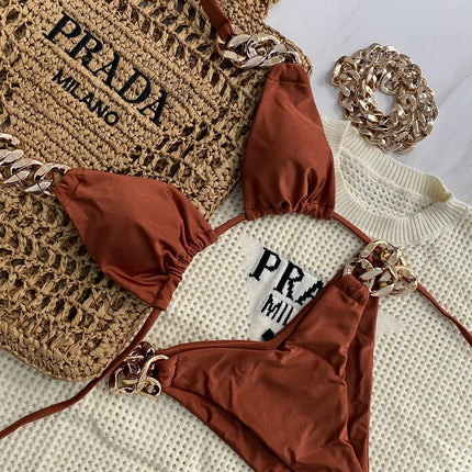 RUOTONGSEPT New Sexy Bikini 2023 Triangle Bathing Suit for Women Brazilian  Bikini Set 2-piece Halter Swimwear Push Up Swimsuit