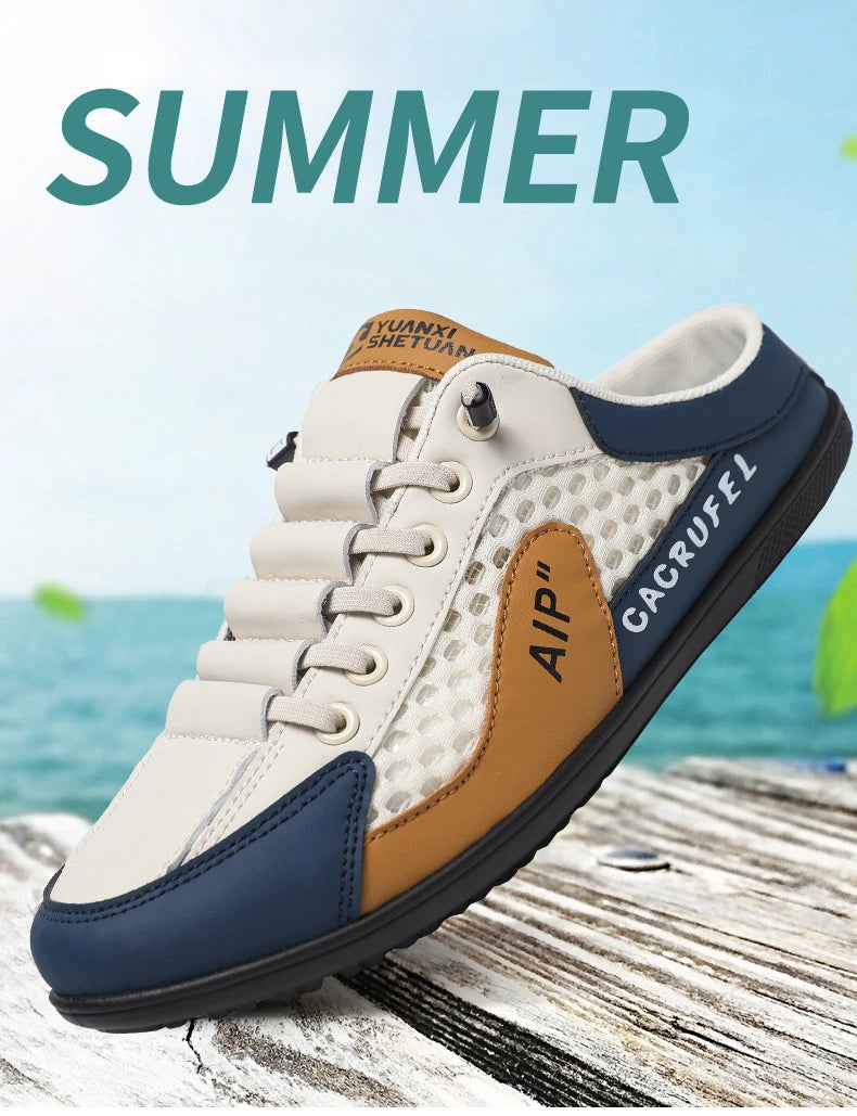 Men's Fashion Soft-soled Half Slippers Summer Men Trendy Bottom Casual Shoes Soft Sole Support Shoes Sneakers Zapatos De Hombre