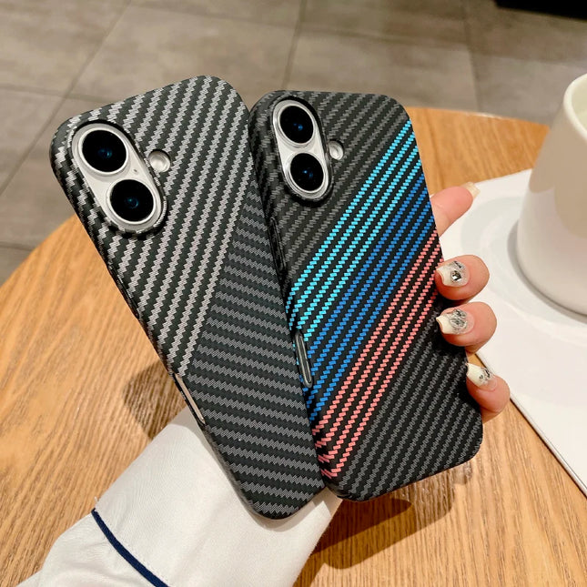 New Magsafe Magnetic Color Collision Carbon Fiber Phone Case For iPhone 16 Pro Max 14 11 12 13 15 Pro Max Shockproof Back Cover