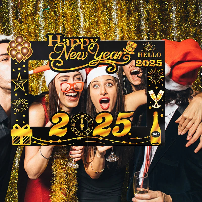 2025 Crown Number Foil Balloons Happy New Year Eve Party Decoration Photo Booth Props Supplies Christmas Home Decor Navidad 2024