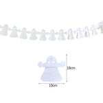 Halloween Hanging Banner Garland Bunting Pumkin Ghost Bat Paper Banner Door Hanging Ornaments Halloween Xmas Party Decoration
