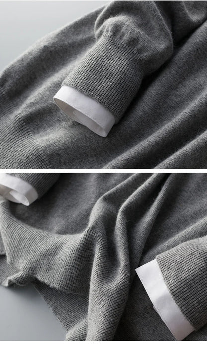 Cashmere Cotton Blend Pullover Men Sweater 2024 Autumn Winter Classic Solid Color Jersey Hombre Pull Homme Man Knitted Sweaters