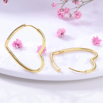 Genuine 925 Sterling Silver Love Feather Earrings Fit Original Charms Hoop  For Women girls Stud Earring Fine Jewelry Gifts