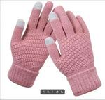Women Men Warm Winter Touch Screen Gloves Stretch Classical Knit Mittens Wool Full Finger Outdoor Cycling Driving Glove