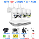 Smar 3MP Wireless CCTV Security Camera System PTZ Wifi Camera Outdoor Surveillance Camera Kit  Alarm 8CH NVR WIFI Camera Set