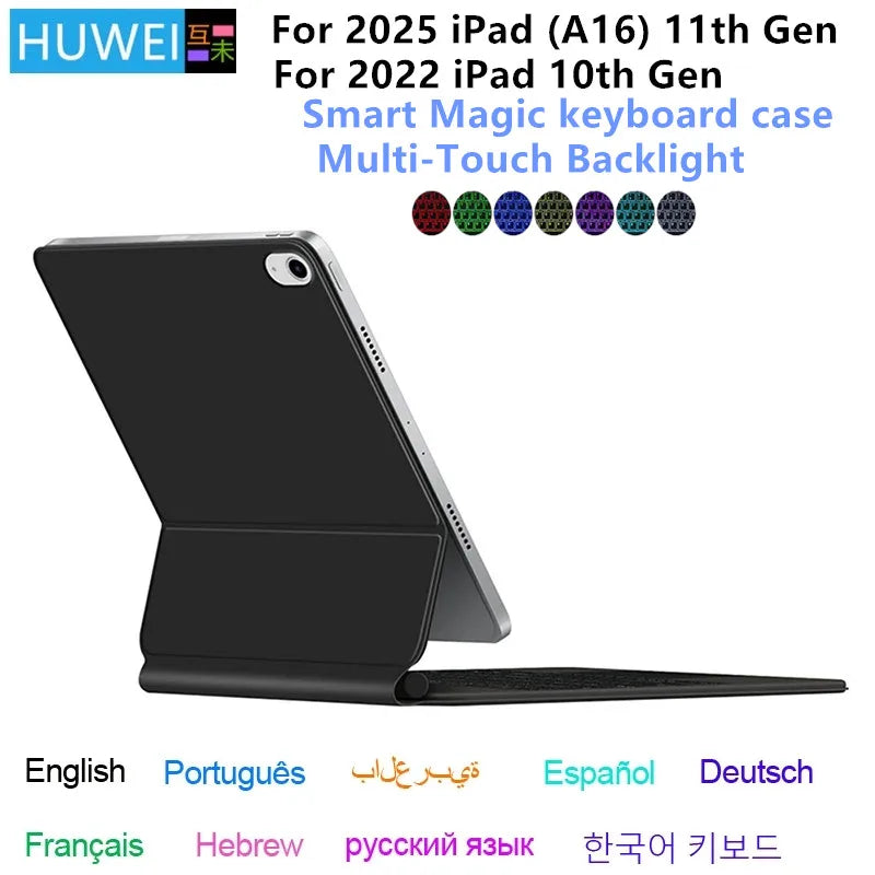 Magic Keyboard for iPad 11th 10th Generation Case 2025 iPad A16 11th 11" A3354 A3355 A3356 A2696 Smart Magnetic Book Cover Folio