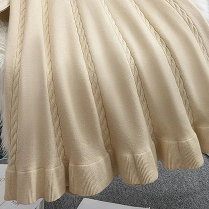 Rimocy 2024 New A Line Knitted Skirt Women Fall Winter Casual Thick Warm Long Skirts Woman Solid Elegant High Waist Skirt Female