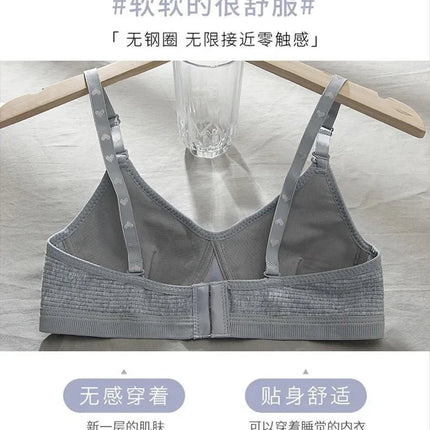 Cotton Underwear Women AB Cup Bra Wireless Gathered Comfort V Brassiere Push Up Lingerie Bralette For Women Seamleass Bras