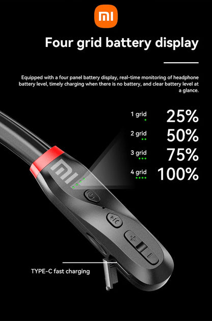 200 Hour Play XIAOMI i35 Neckband Wireless Earbuds Bluetooth5.3 Stereo Earphones Noise Reduction Sport Neckband Headset