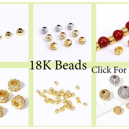 8/10MM 18K Gold Plated Brass Metal Hollow Beads Caps Flower Caps For Beads For DIY Beading Jewelry Making Supplies Wholesale